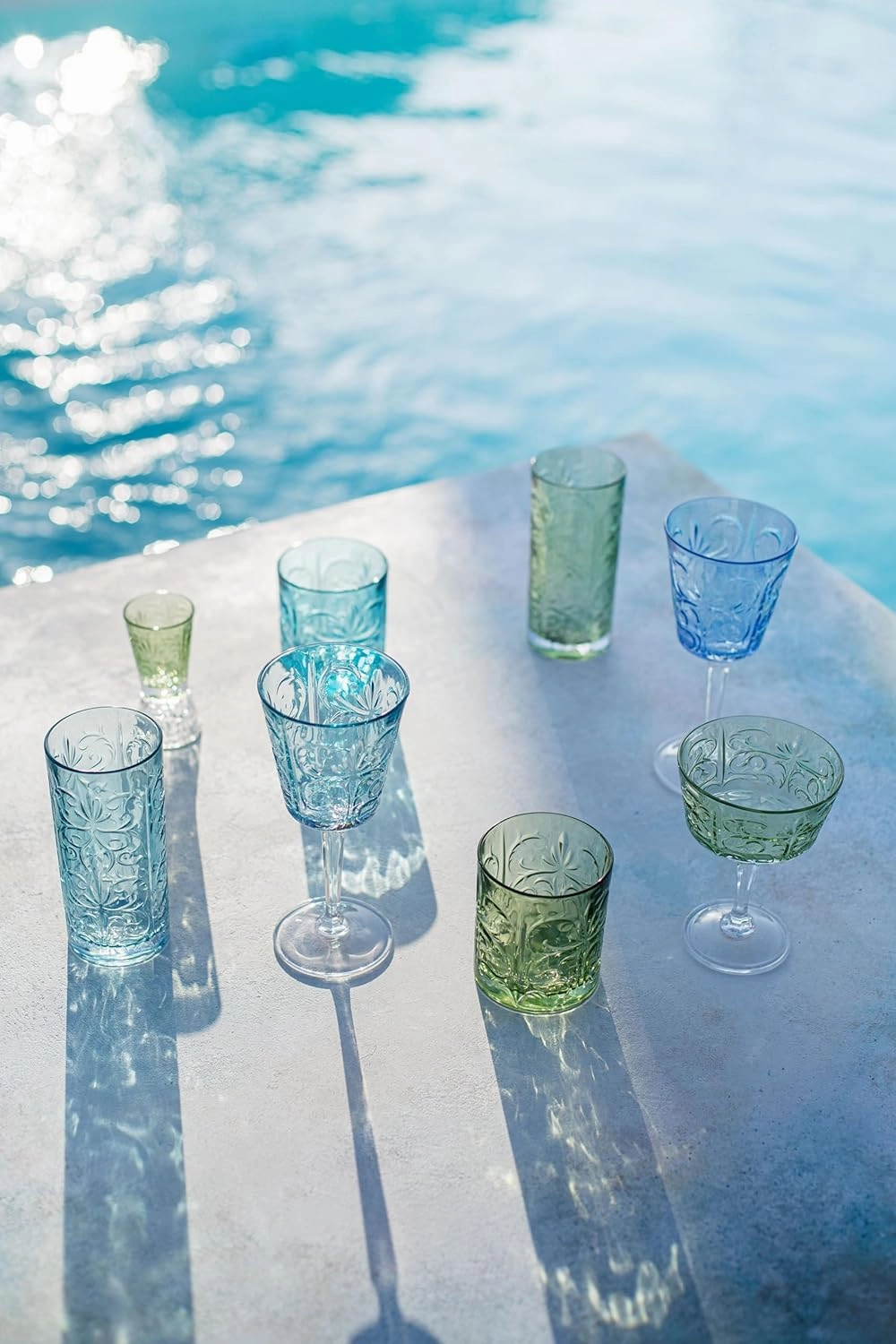 Vietri Barocco Tortoise Highball Glass 6" H, 12 oz Cocktail Glass, Modern Bar Glassware/Drinkware