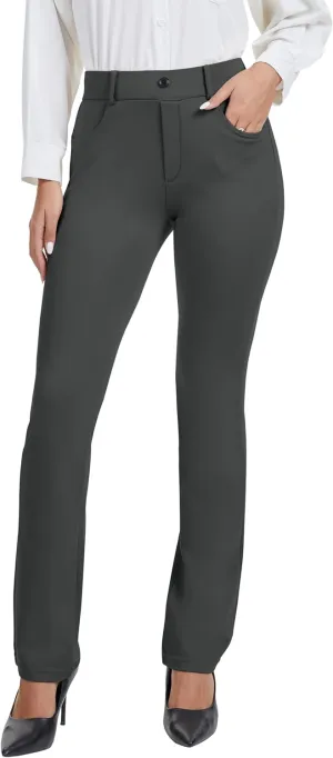 VIMPEP 2024 Fall Women’s Classic Yoga Dress Pants High Rise Straight Soft Feeling Pull On Work Yoga Pants for Casual 2202