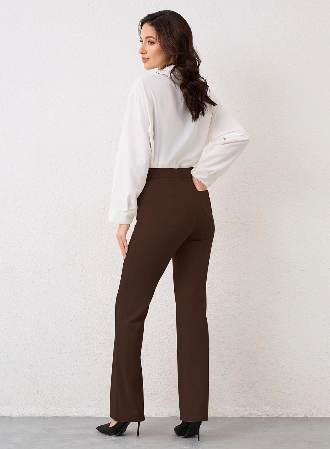 VIMPEP 2024 Fall Women’s Classic Yoga Dress Pants High Rise Straight Soft Feeling Pull On Work Yoga Pants for Casual 2202