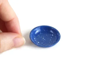 Vintage 1:12 Miniature Dollhouse Blue Splatterware Wash Basin