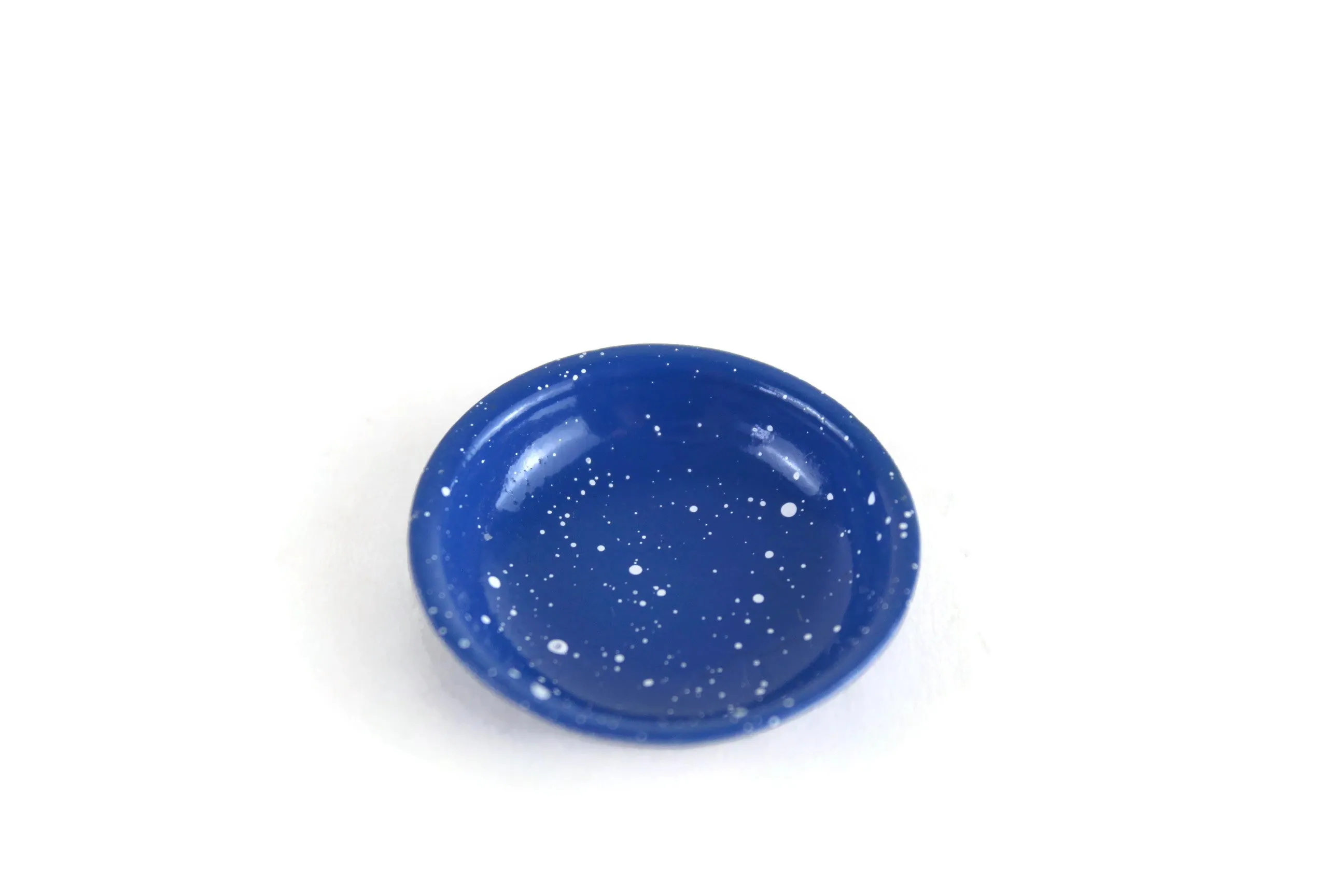Vintage 1:12 Miniature Dollhouse Blue Splatterware Wash Basin