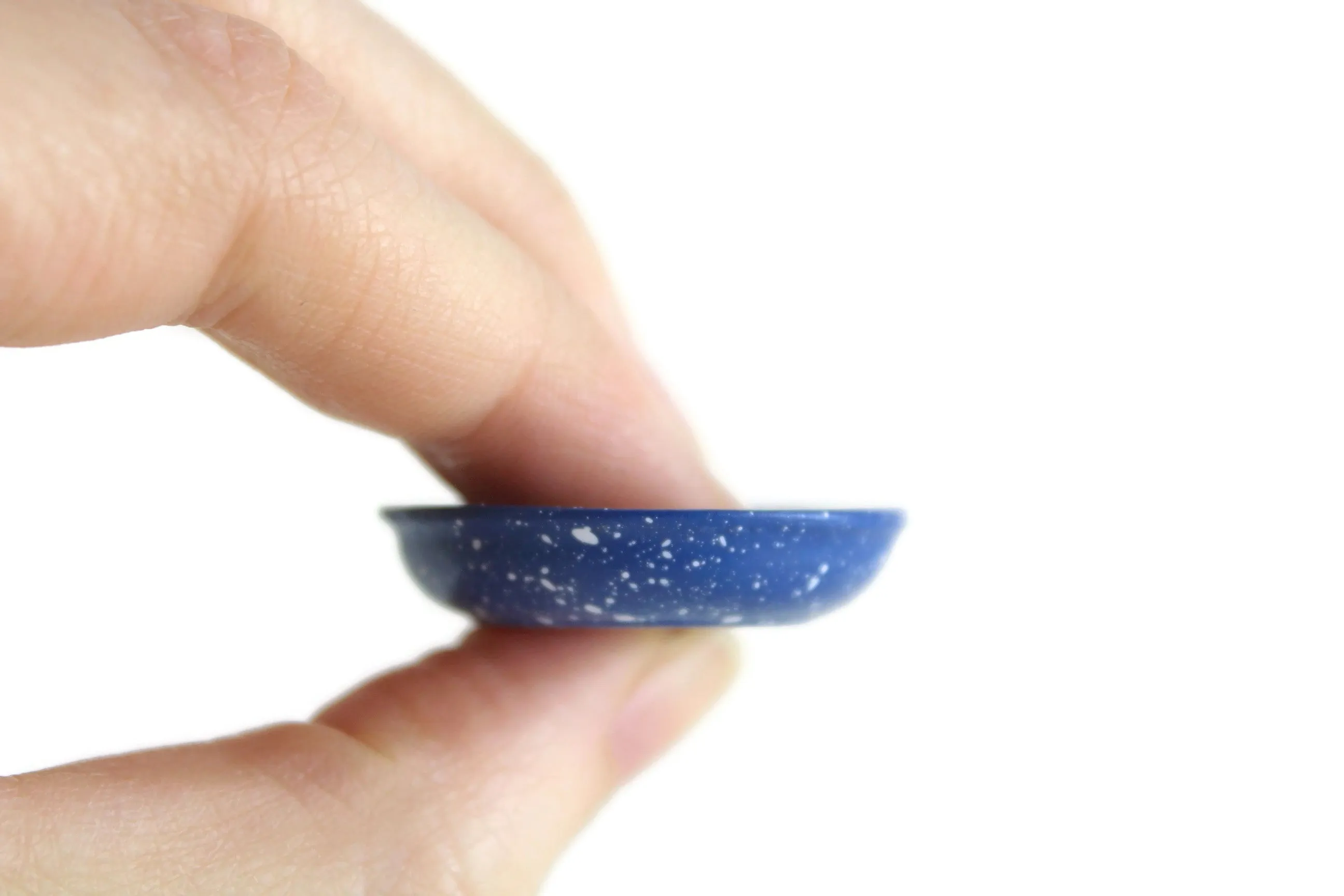 Vintage 1:12 Miniature Dollhouse Blue Splatterware Wash Basin