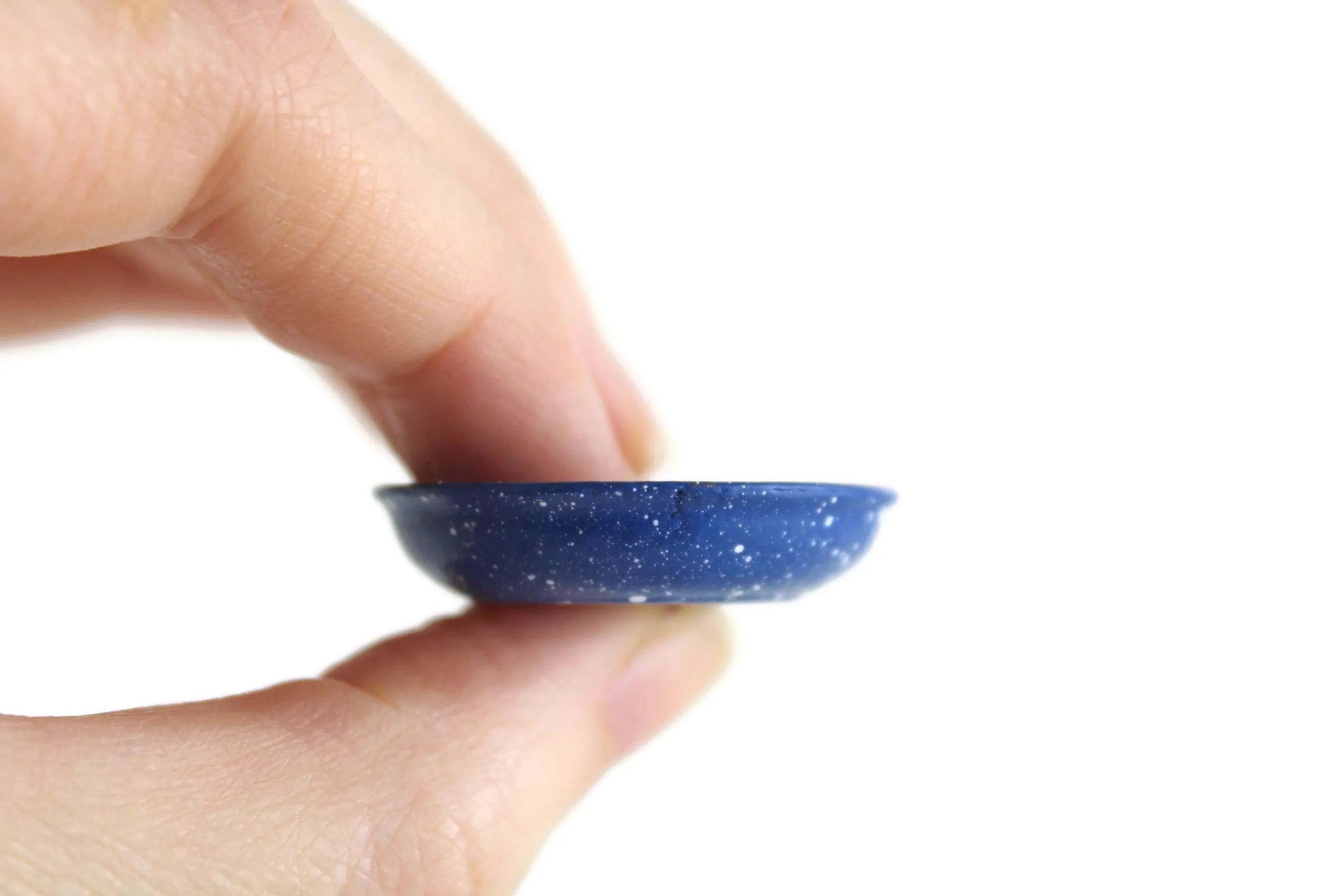 Vintage 1:12 Miniature Dollhouse Blue Splatterware Wash Basin