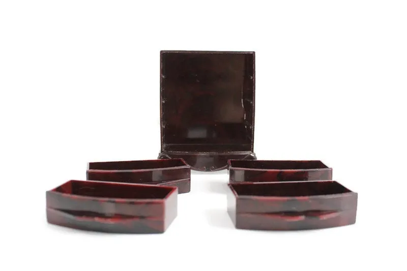 Vintage 1:12 Miniature Dollhouse Brown Plastic Dresser by Plasco