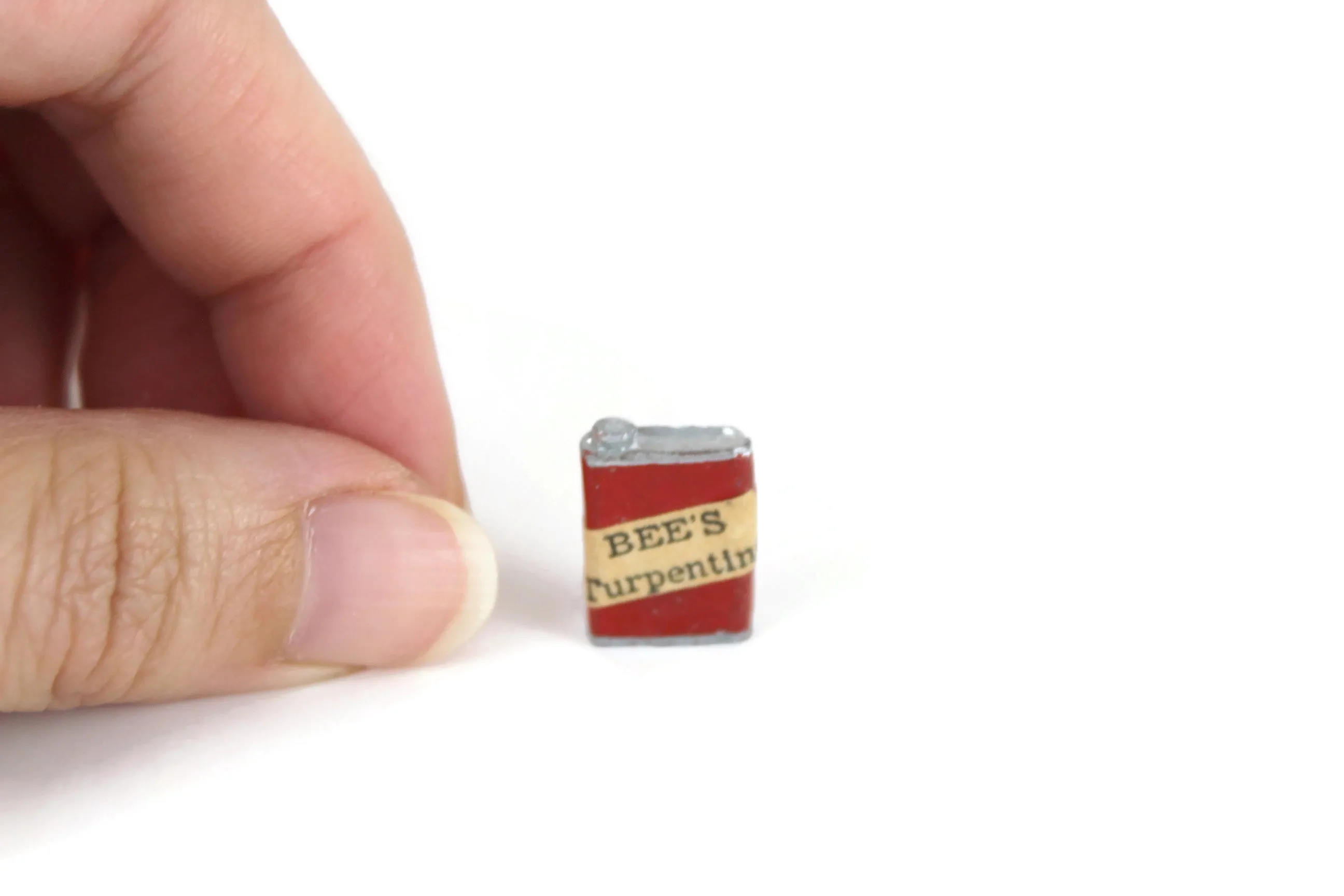 Vintage 1:12 Miniature Dollhouse Can of Turpentine