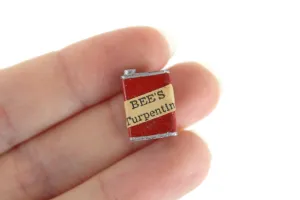 Vintage 1:12 Miniature Dollhouse Can of Turpentine