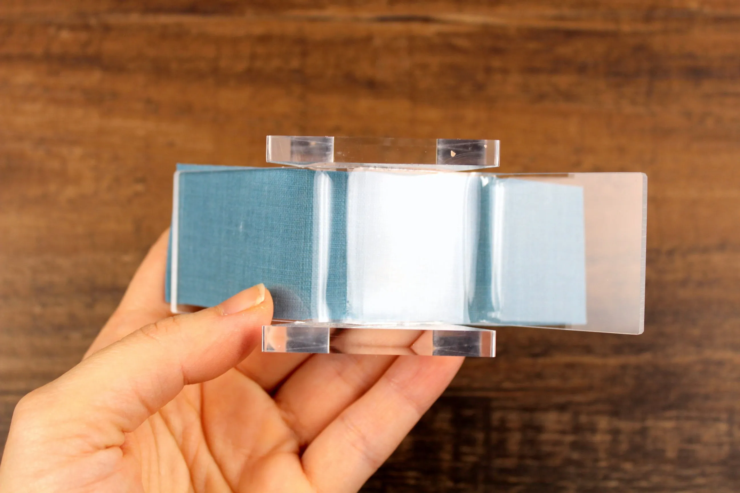 Vintage 1:12 Miniature Dollhouse Clear Acrylic Poolside Lounge Chair with Blue Striped Towel