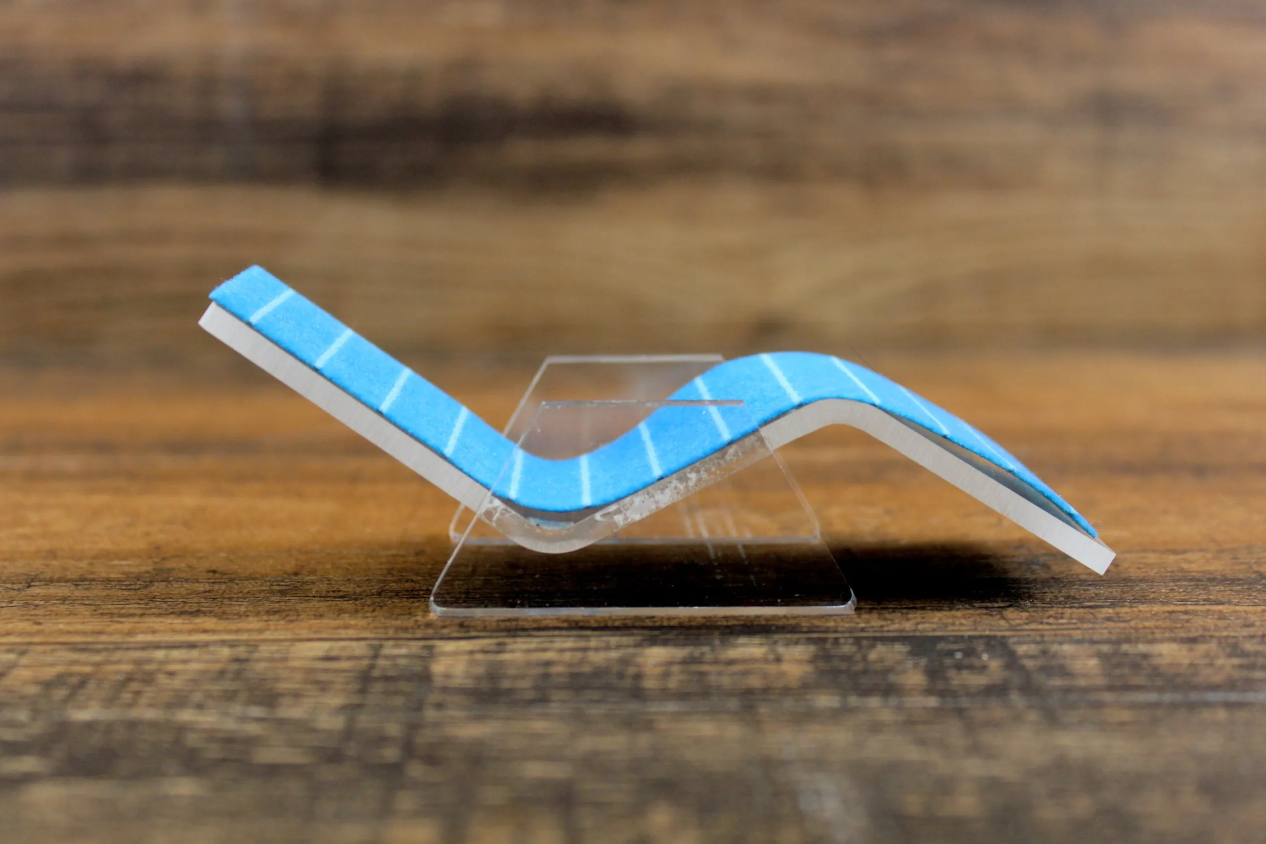 Vintage 1:12 Miniature Dollhouse Clear Acrylic Poolside Lounge Chair with Blue Striped Towel