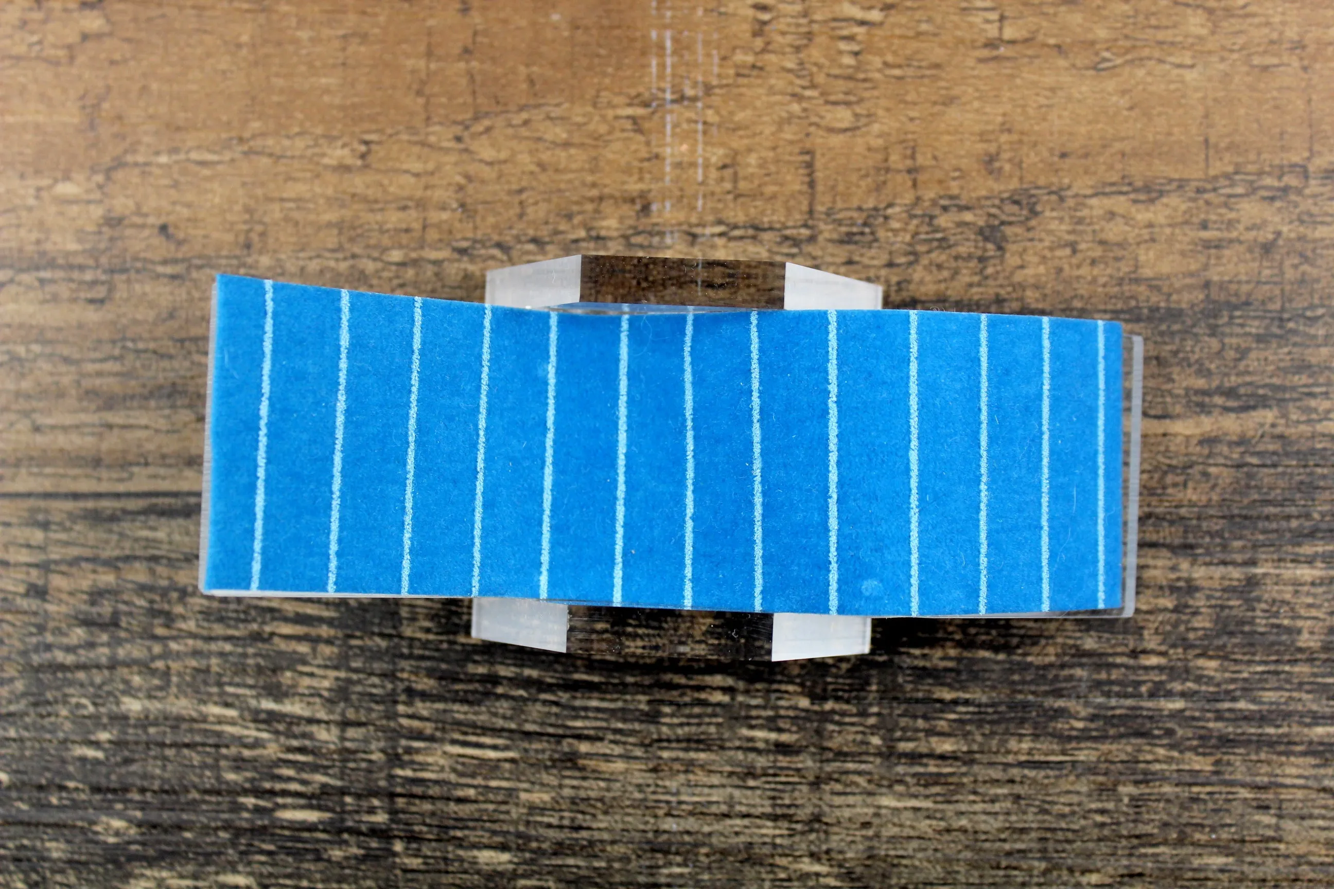 Vintage 1:12 Miniature Dollhouse Clear Acrylic Poolside Lounge Chair with Blue Striped Towel