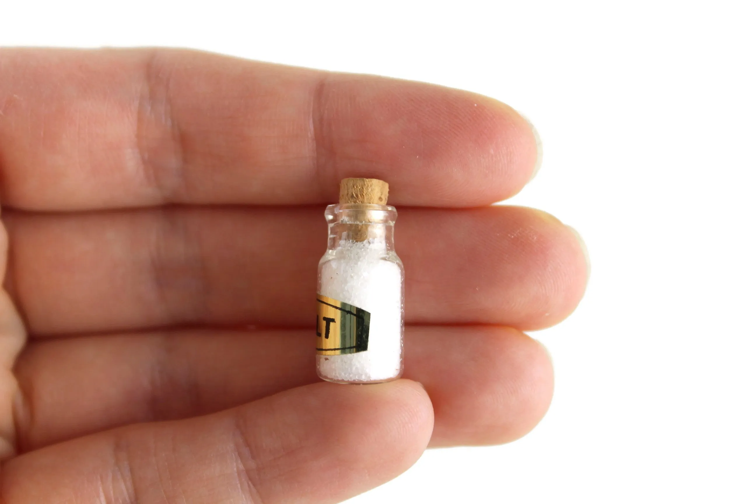 Vintage 1:12 Miniature Dollhouse Glass Salt Spice Jar