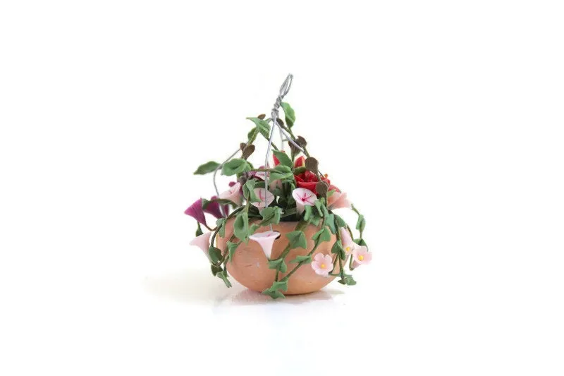 Vintage 1:12 Miniature Dollhouse Hanging Flower Pot