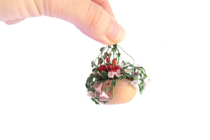 Vintage 1:12 Miniature Dollhouse Hanging Flower Pot