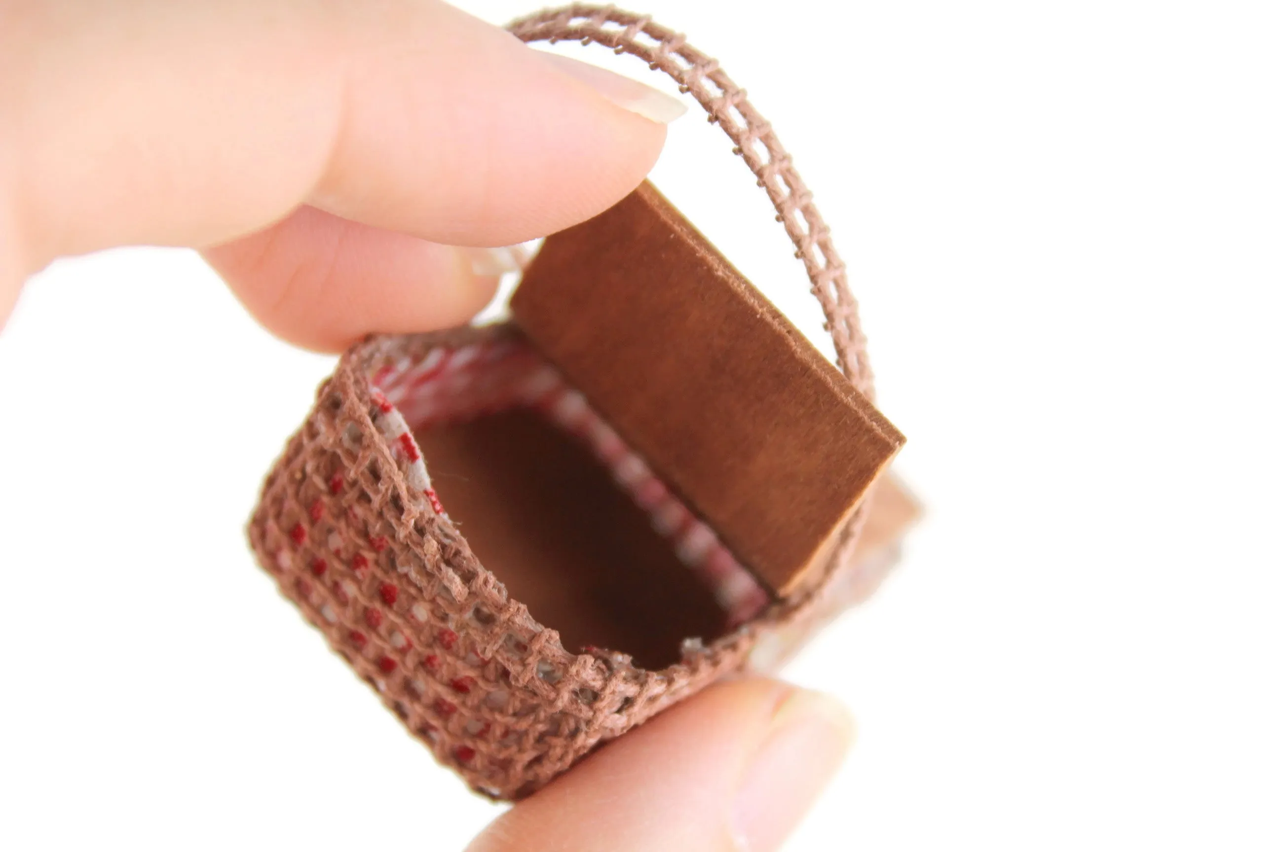 Vintage 1:12 Miniature Dollhouse Open Top Picnic Basket