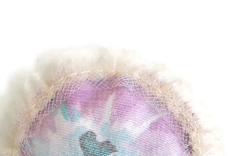 Vintage 1:12 Miniature Dollhouse Purple & Blue Floral Throw Pillow