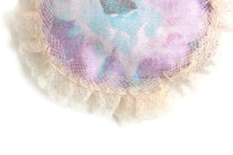 Vintage 1:12 Miniature Dollhouse Purple & Blue Floral Throw Pillow