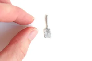 Vintage 1:12 Miniature Dollhouse Silver Metal Paintbrush