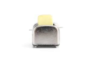 Vintage 1:12 Miniature Dollhouse Silver Metal Toaster with Bread Slices