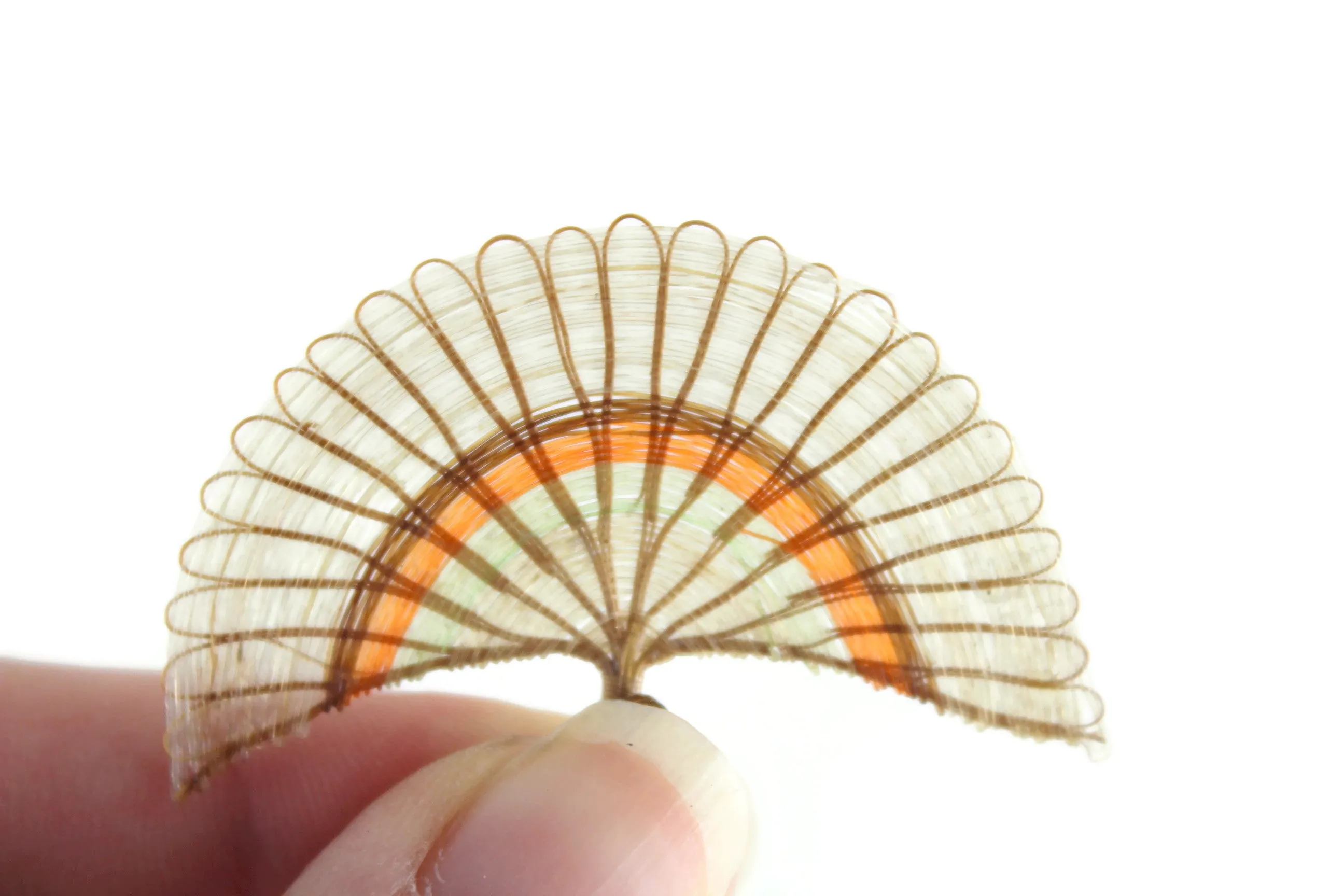 Vintage 1:12 Miniature Dollhouse Wicker Rattan Fan Wall Hanging