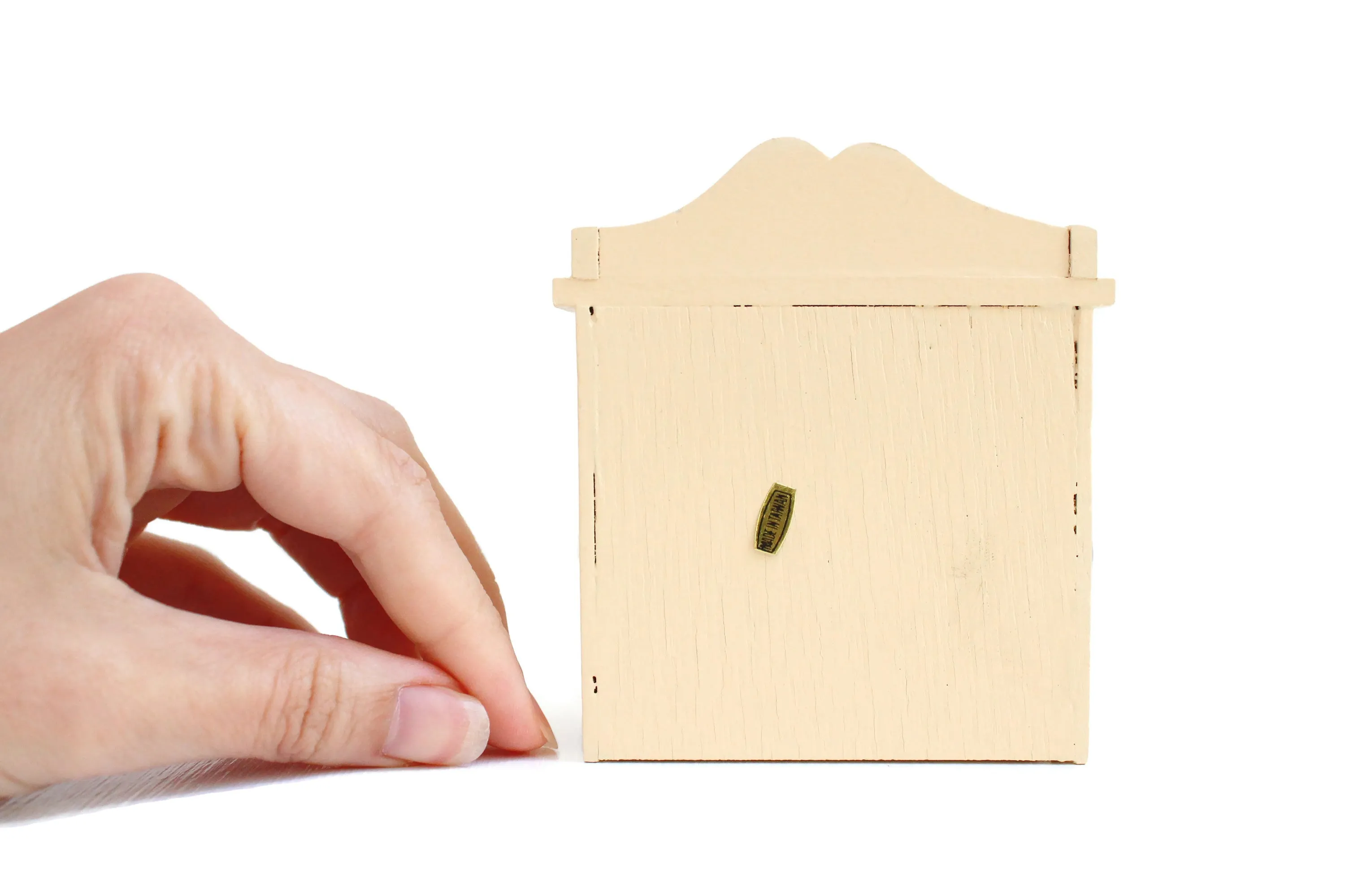Vintage 1:12 Miniature Dollhouse Wooden Baby Armoire Dresser