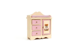 Vintage 1:12 Miniature Dollhouse Wooden Baby Armoire Dresser