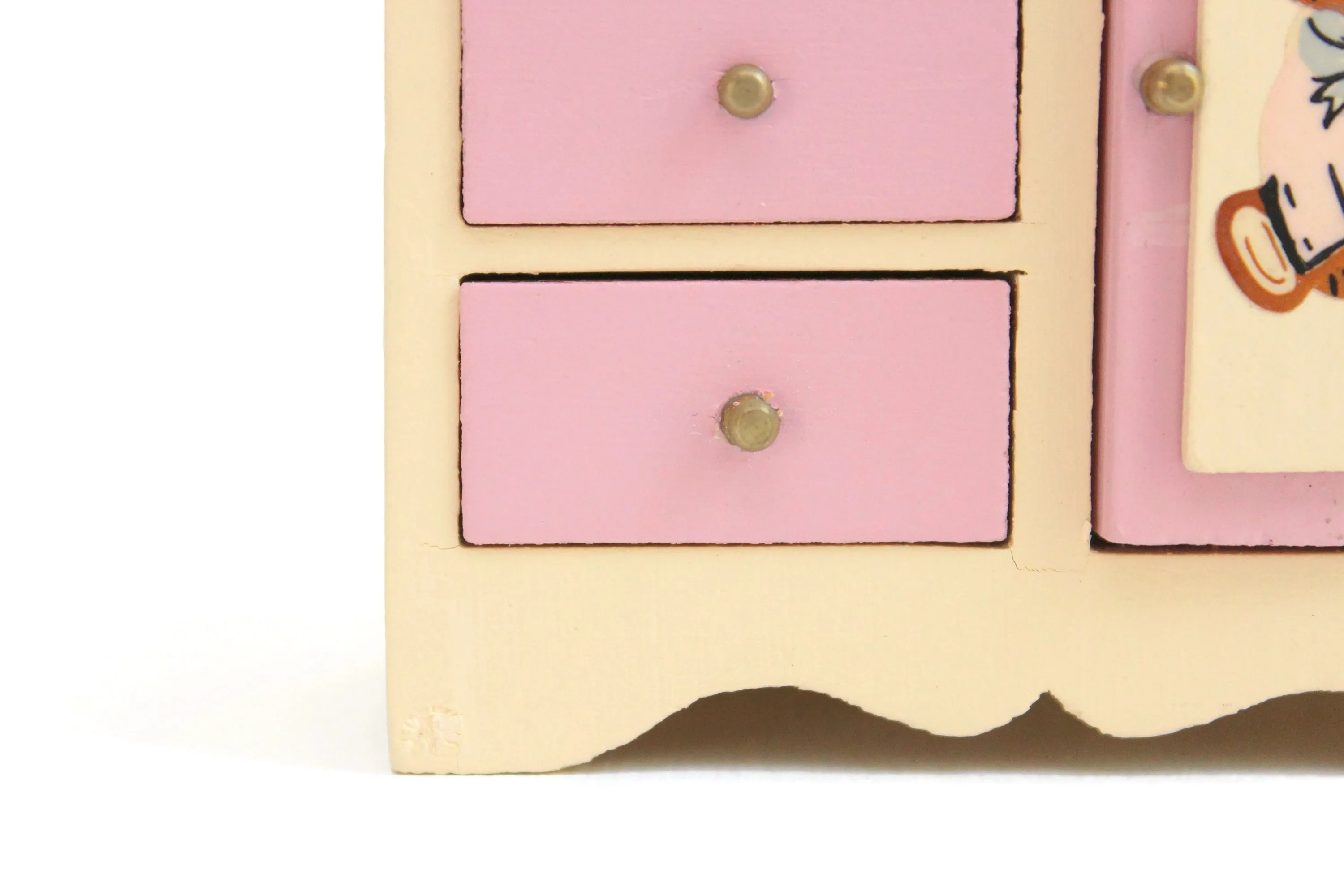 Vintage 1:12 Miniature Dollhouse Wooden Baby Armoire Dresser