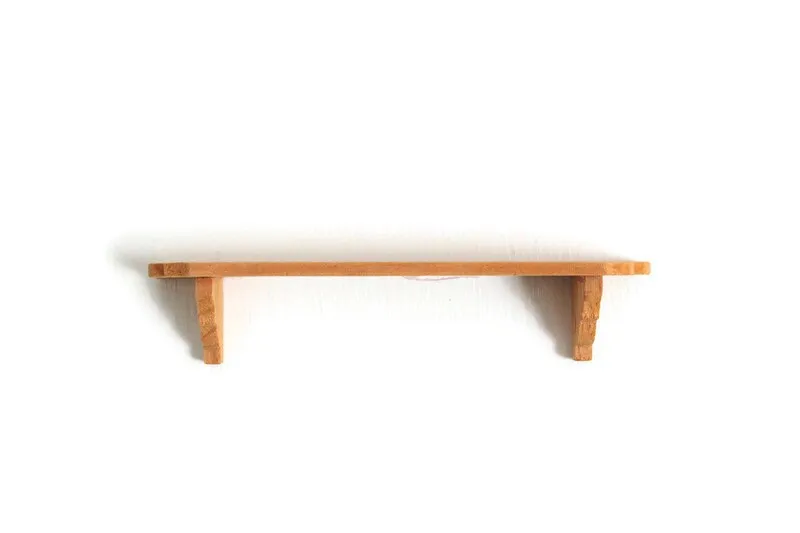 Vintage 1:12 Miniature Dollhouse Wooden Bracket Wall Shelf