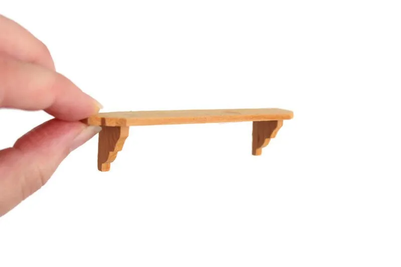 Vintage 1:12 Miniature Dollhouse Wooden Bracket Wall Shelf