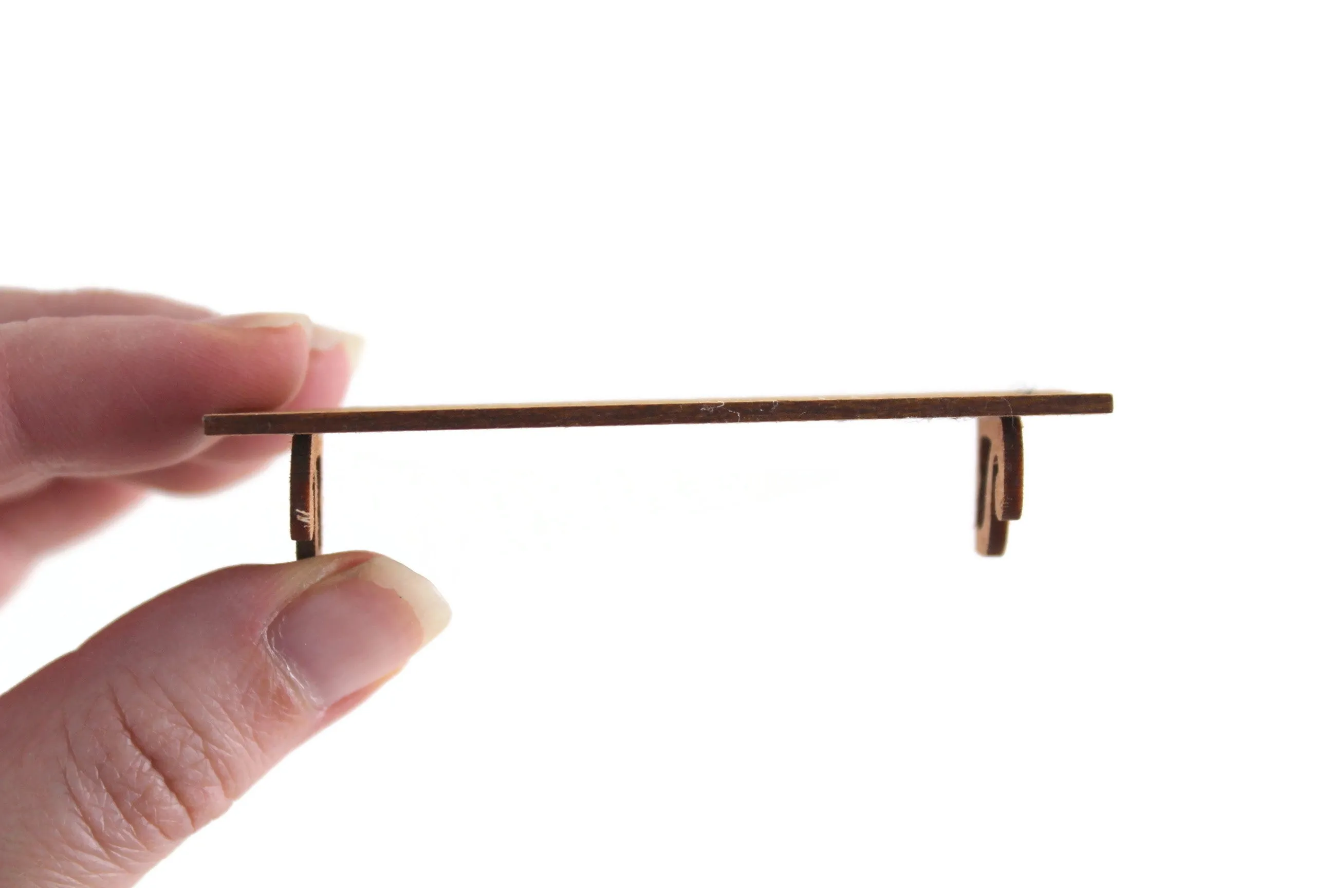 Vintage 1:12 Miniature Dollhouse Wooden Bracket Wall Shelf