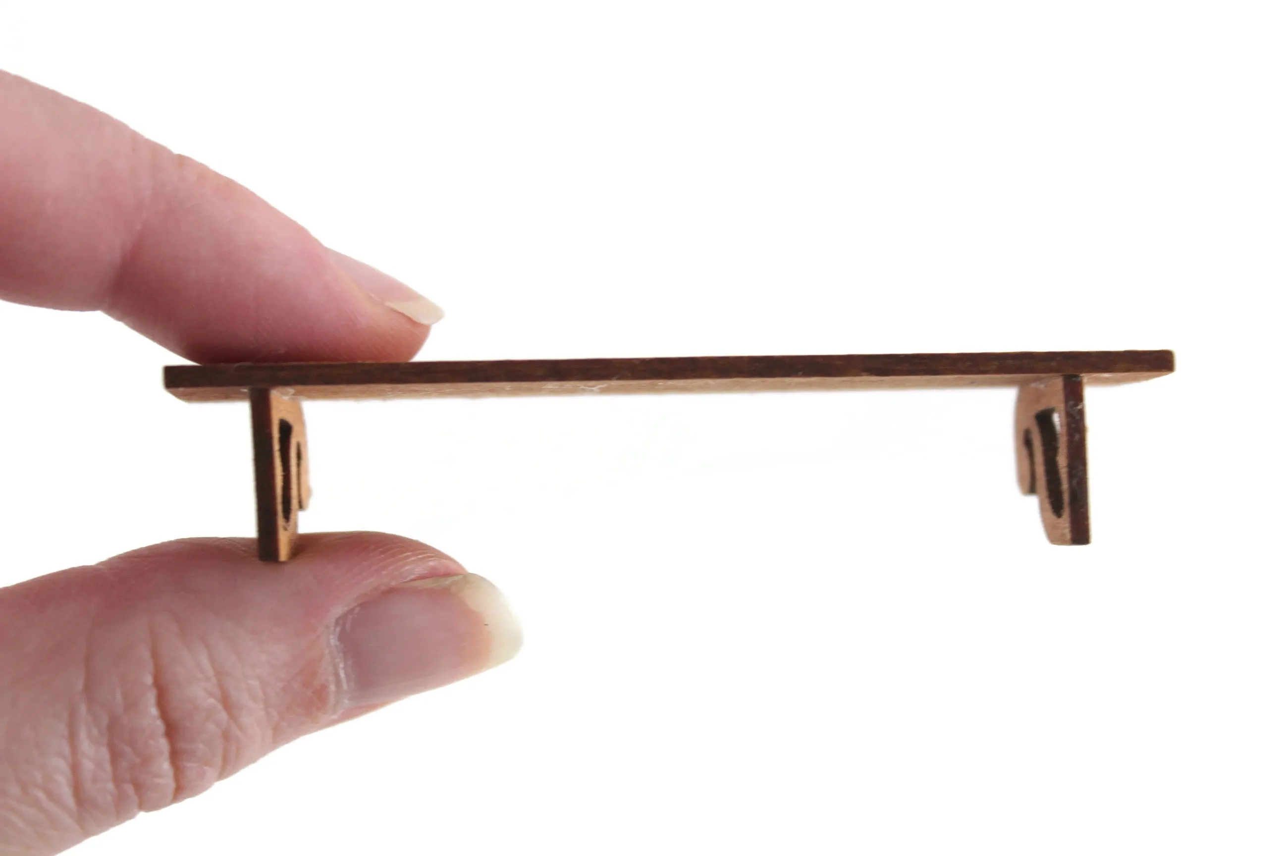 Vintage 1:12 Miniature Dollhouse Wooden Bracket Wall Shelf
