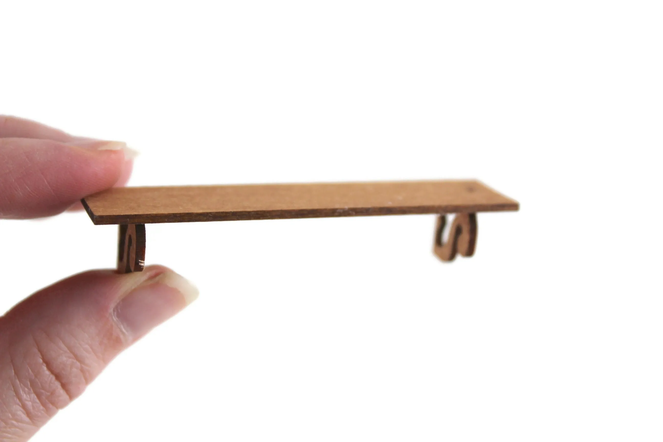 Vintage 1:12 Miniature Dollhouse Wooden Bracket Wall Shelf