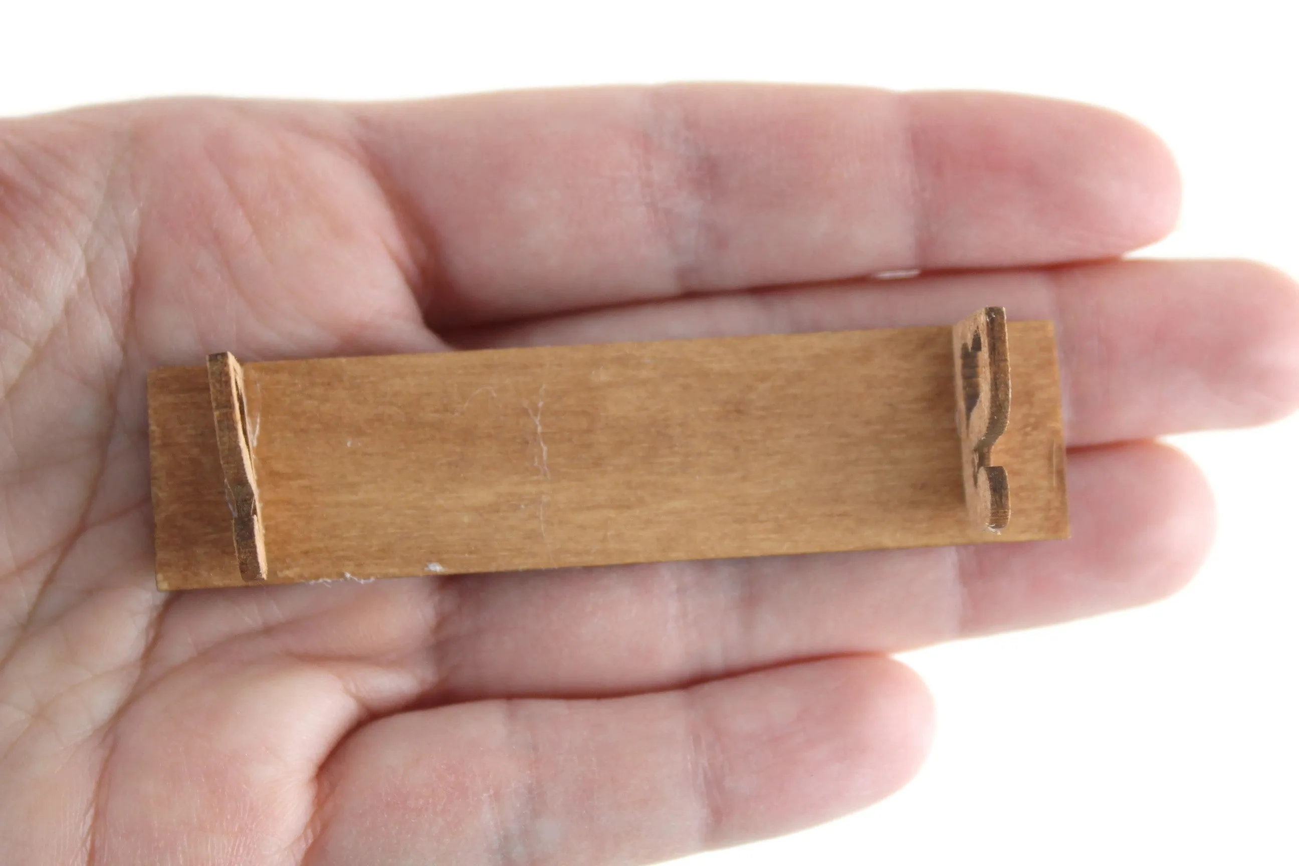 Vintage 1:12 Miniature Dollhouse Wooden Bracket Wall Shelf