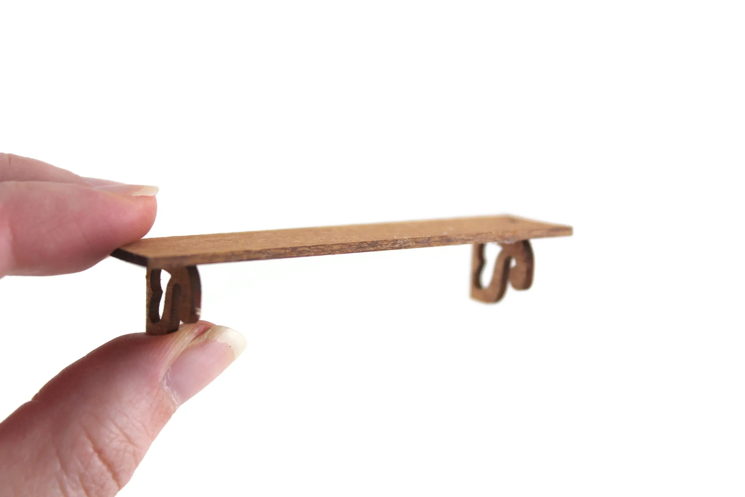 Vintage 1:12 Miniature Dollhouse Wooden Bracket Wall Shelf