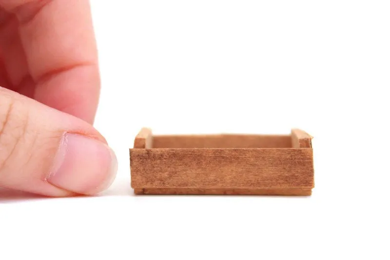 Vintage 1:12 Miniature Dollhouse Wooden Fruit or Vegetable Crate