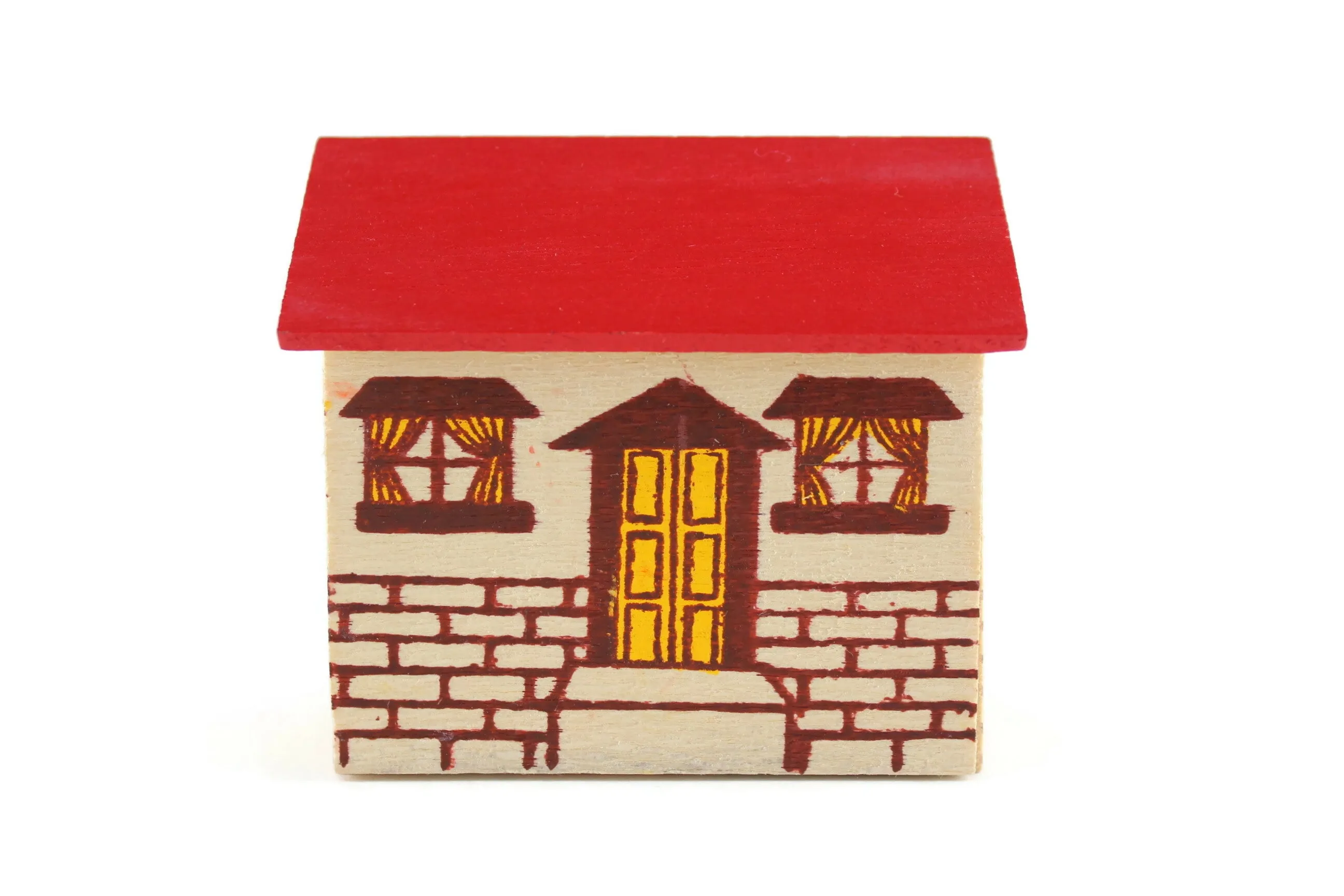 Vintage 1:12 or 1:144 Miniature Dollhouse Wooden Toy Dollhouse or Playhouse