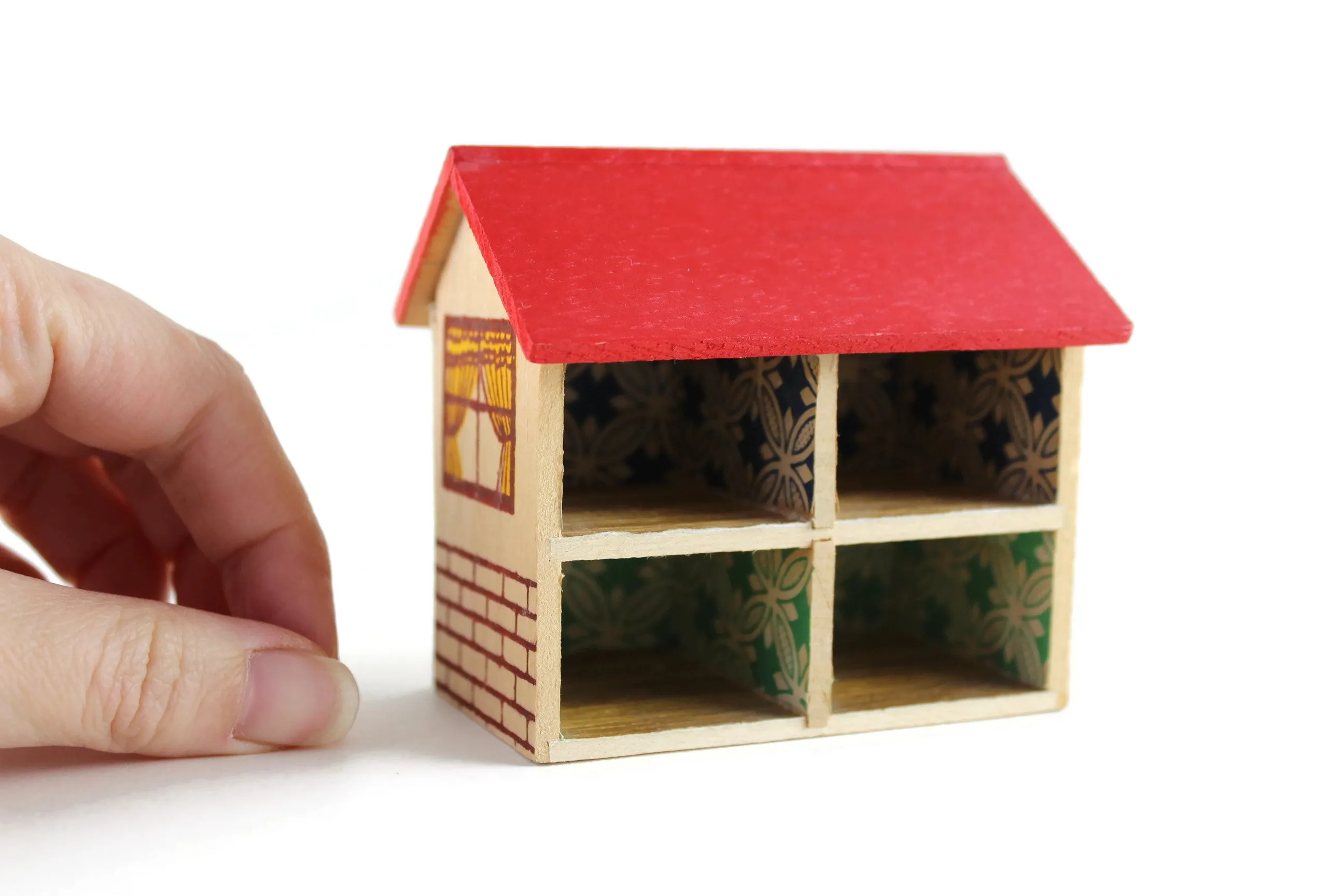 Vintage 1:12 or 1:144 Miniature Dollhouse Wooden Toy Dollhouse or Playhouse