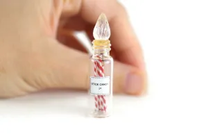 Vintage 1:6 Miniature Dollhouse Clear Glass Candy Stick Jar