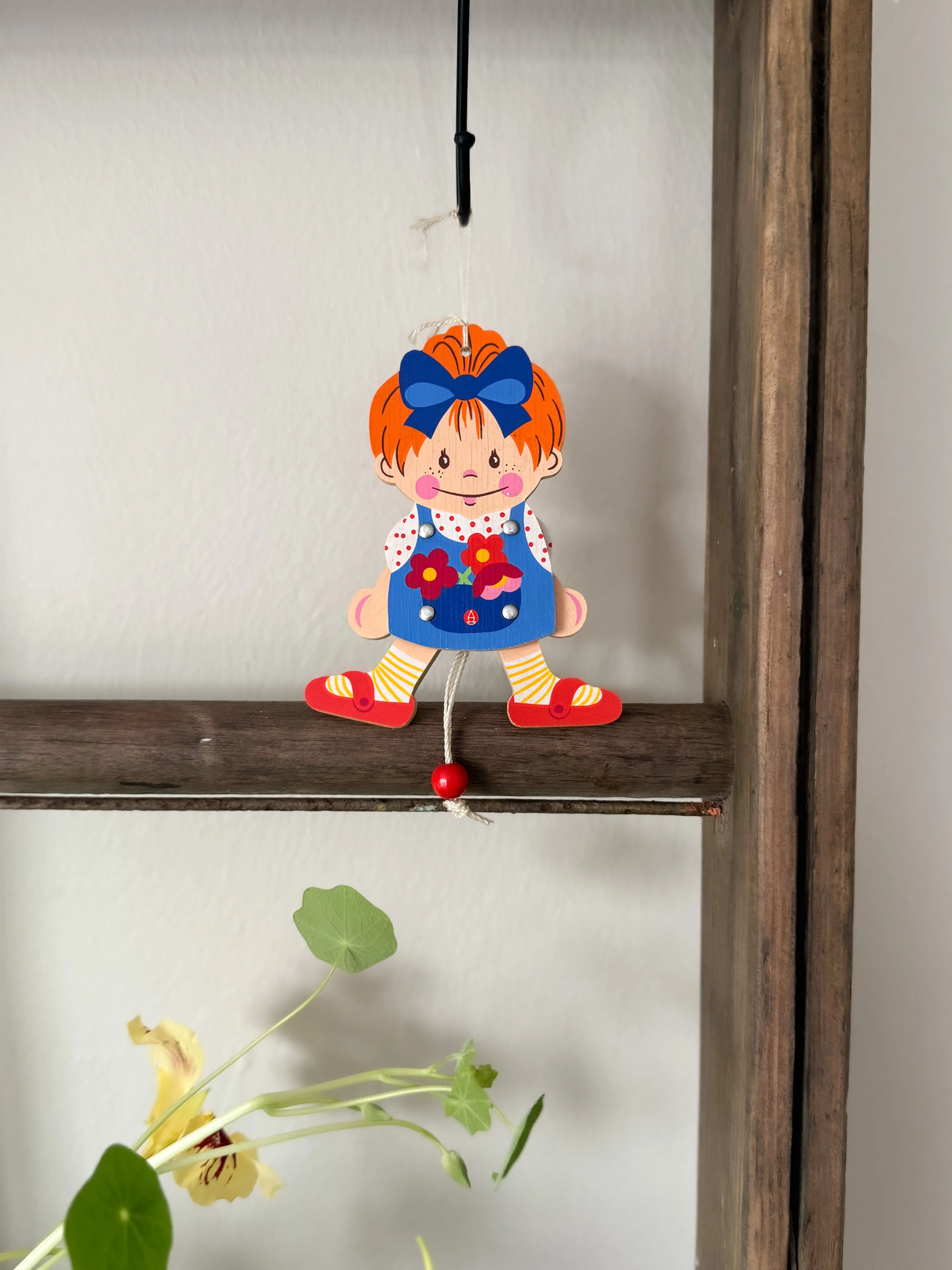 Vintage Wooden Pull Toy — “Mädi” by Mertens-Kunst, Made in West Germany