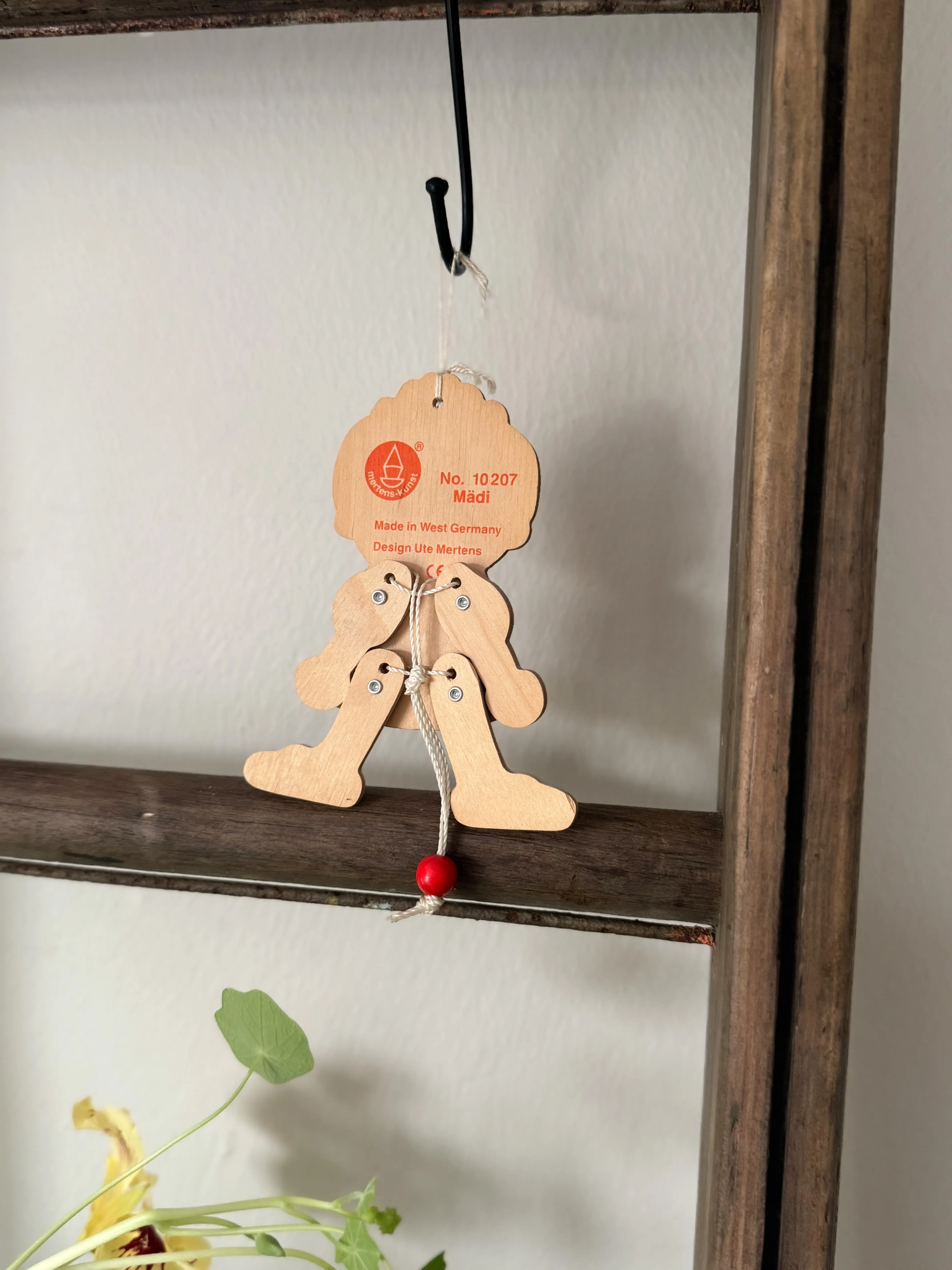Vintage Wooden Pull Toy — “Mädi” by Mertens-Kunst, Made in West Germany