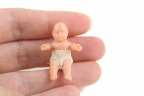 Vintage 1:12 Miniature Dollhouse Baby Doll Figurine with Diaper