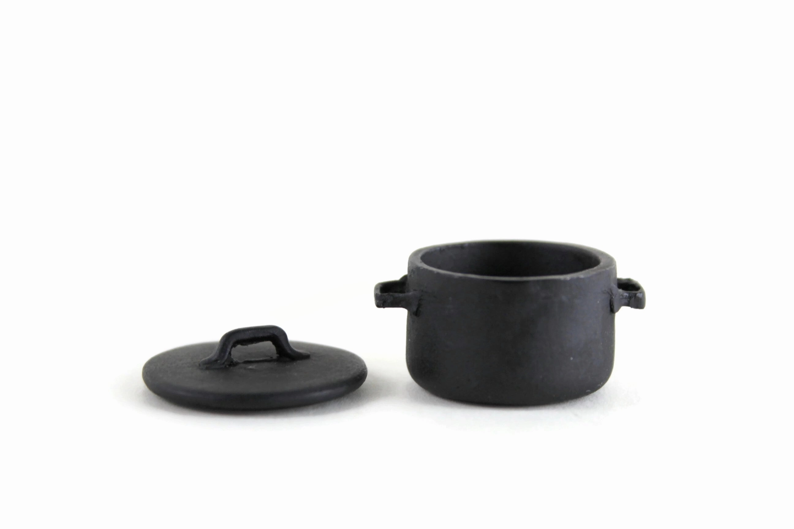 Vintage 1:12 Miniature Dollhouse Black Stockpot