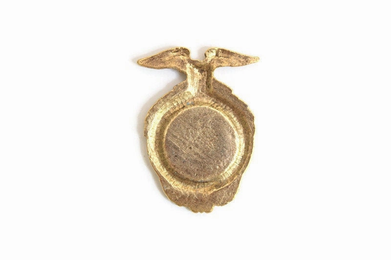 Vintage 1:12 Miniature Dollhouse Brass Federal Bull's Eye Wall Mirror with Eagle