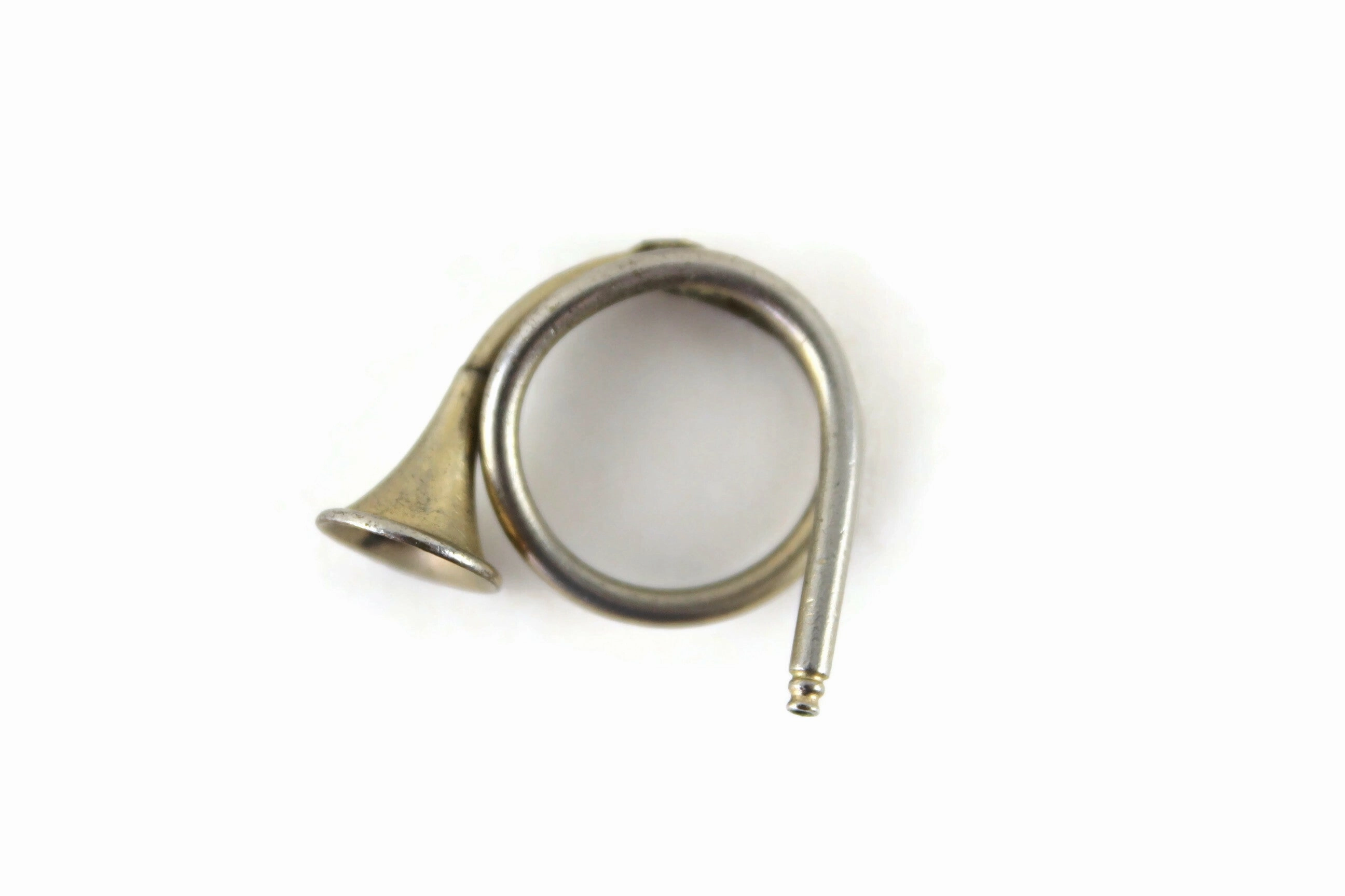 Vintage 1:12 Miniature Dollhouse Brass French Horn
