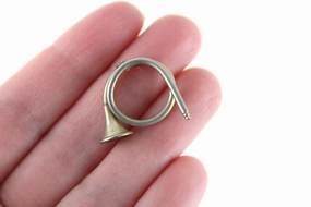 Vintage 1:12 Miniature Dollhouse Brass French Horn