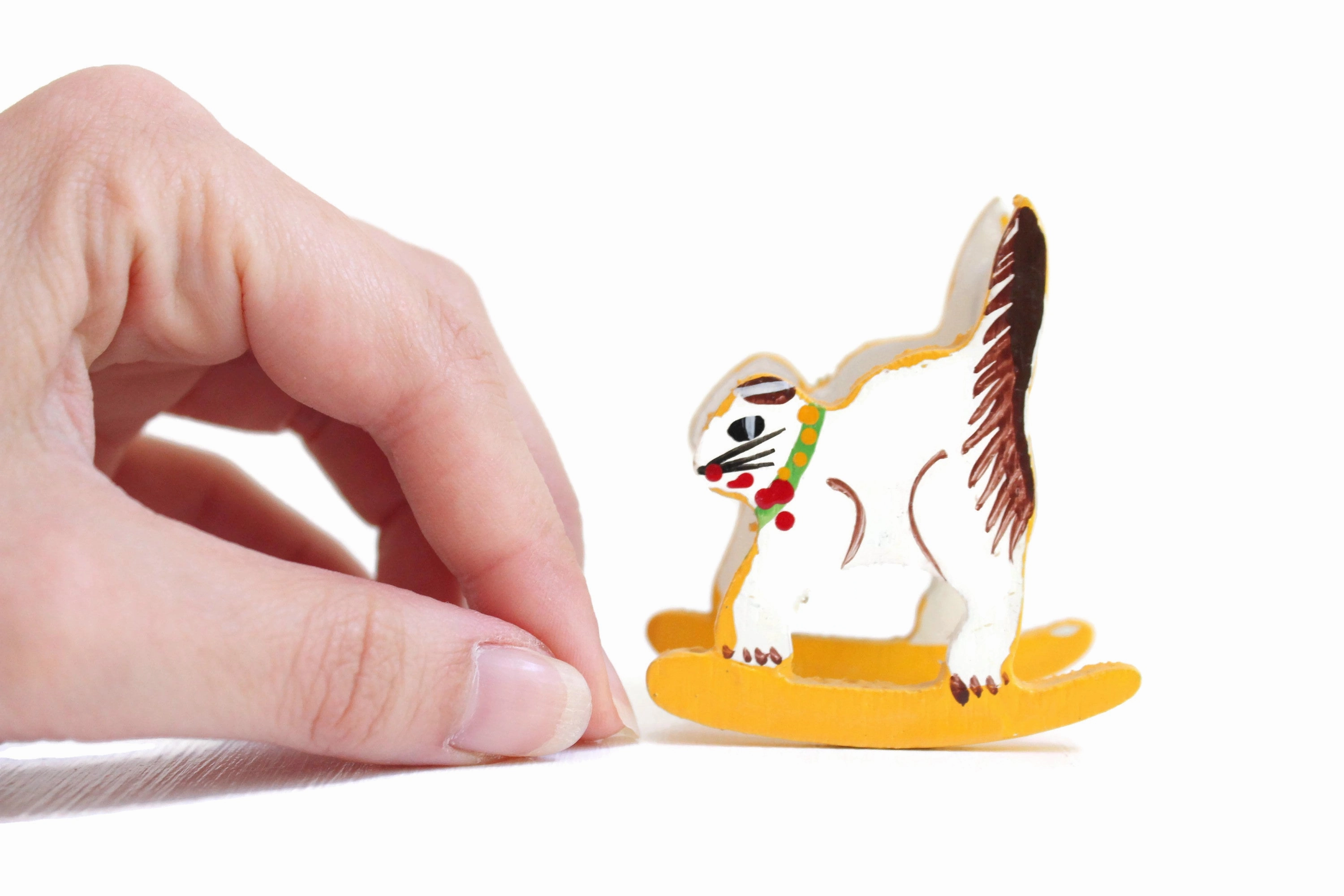 Vintage 1:12 Miniature Dollhouse Cat-Shaped Child's Rocking Chair