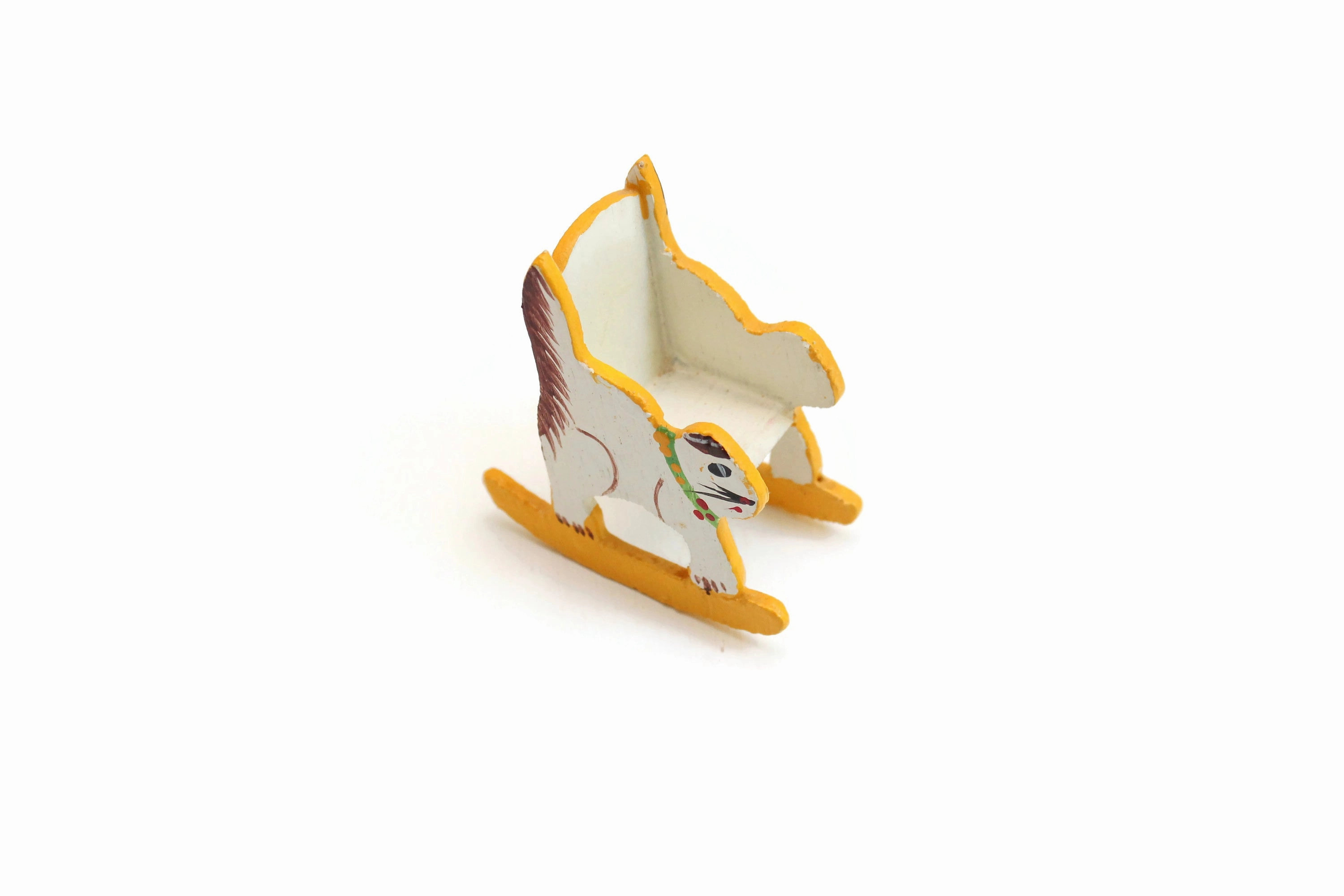 Vintage 1:12 Miniature Dollhouse Cat-Shaped Child's Rocking Chair