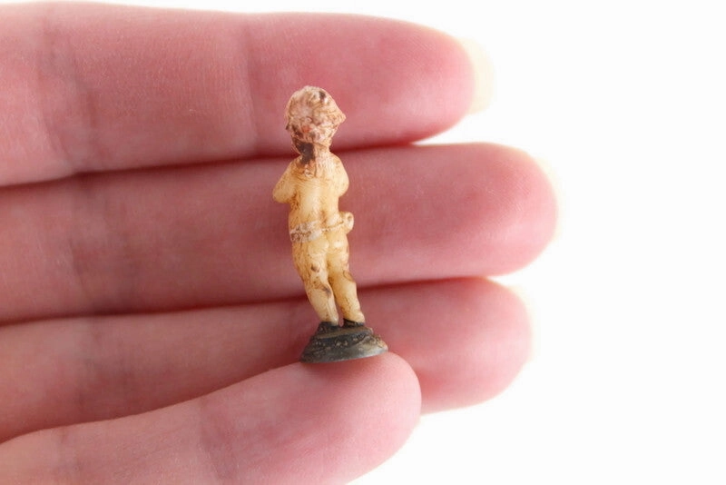 Vintage 1:12 Miniature Dollhouse Cherub Figurine with Musical Instrument