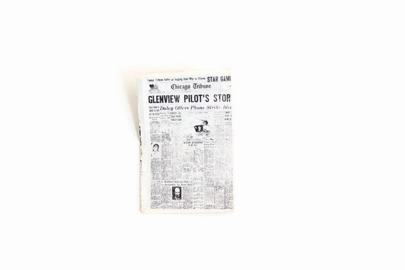 Vintage 1:12 Miniature Dollhouse Chicago Tribune Newspaper