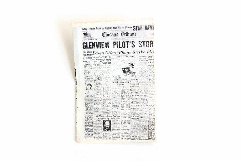 Vintage 1:12 Miniature Dollhouse Chicago Tribune Newspaper