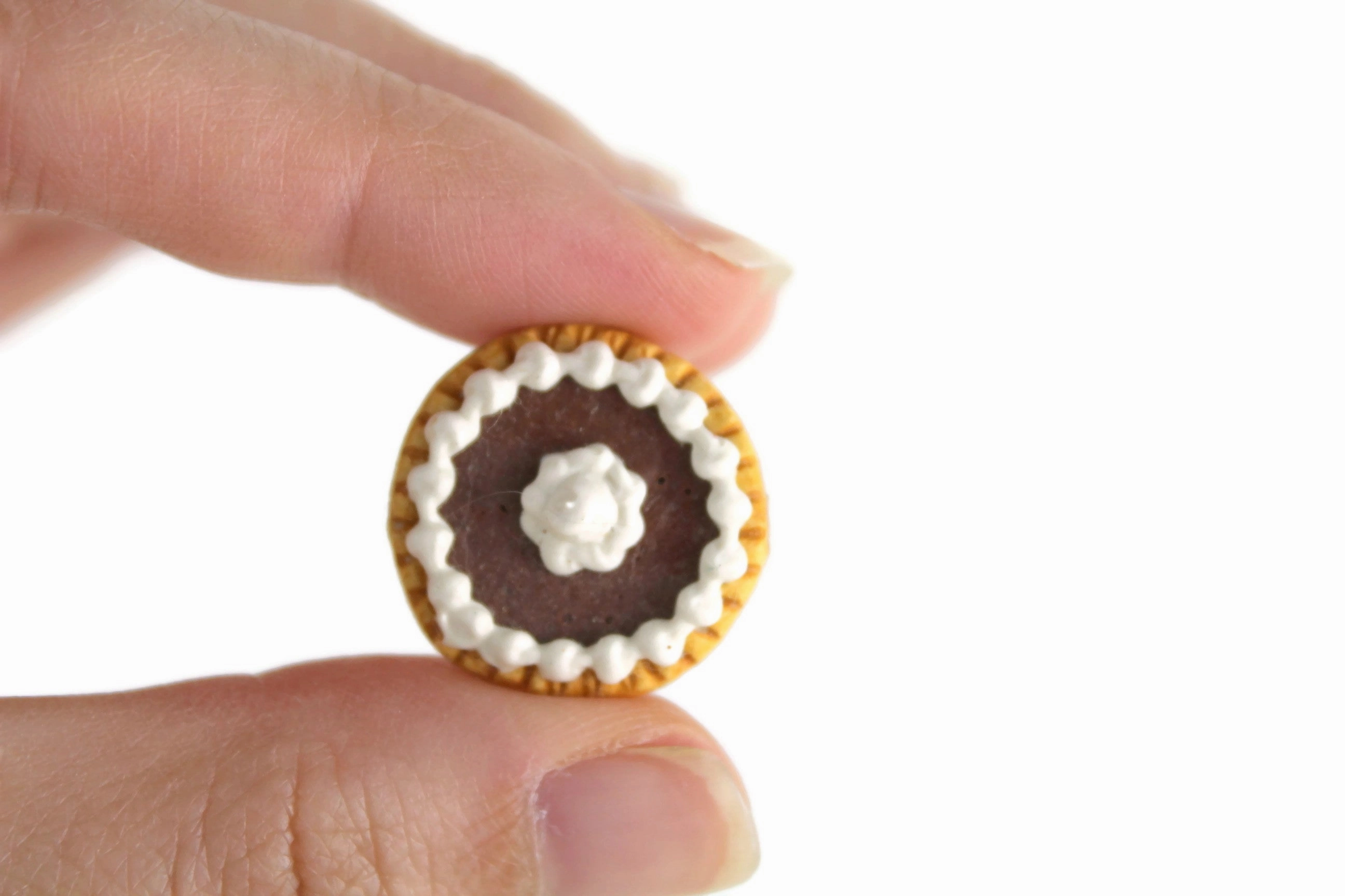 Vintage 1:12 Miniature Dollhouse Chocolate Cream Pie