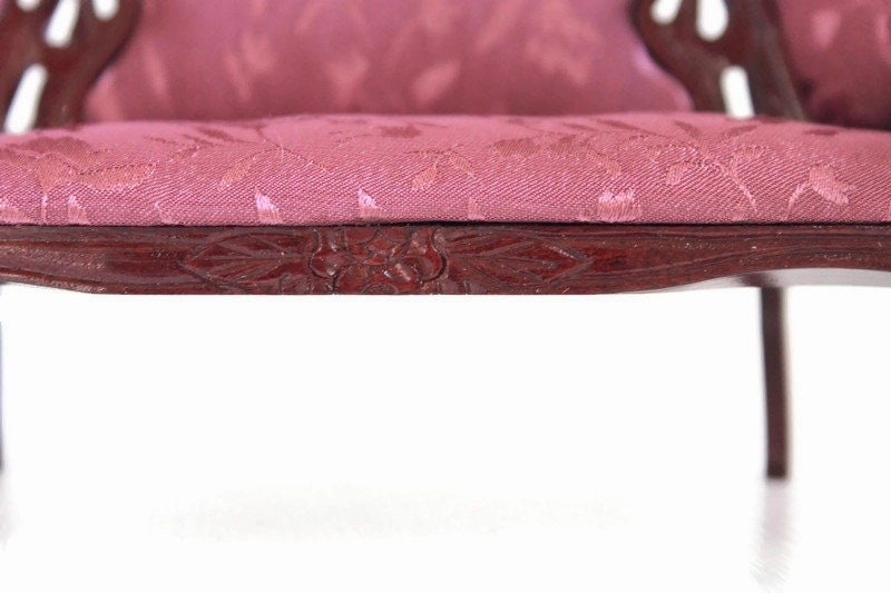 Vintage 1:12 Miniature Dollhouse Mauve Pink Parlor Sofa